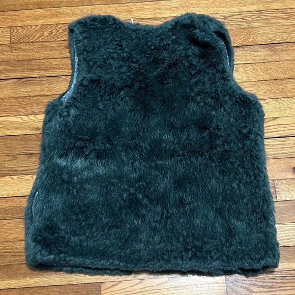 Laundry By Design Vest Women Sz L Faux Fur Open-Front Long Pile Emerald Green - Picture 8 of 8